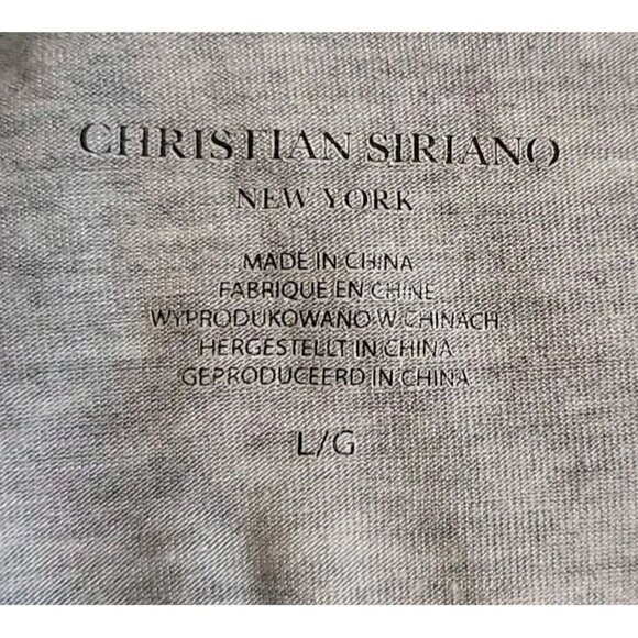 Christian Siriano New York Womens Large Heather Gray High Neck Blouse Rayon Visc - Picture 6 of 8